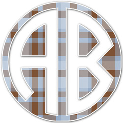 Two Color Plaid Monogram Decal - Medium (Personalized)