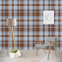 Two Color Plaid Wallpaper & Surface Covering (Water Activated - Removable)