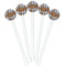 Two Color Plaid White Plastic 5.5" Stir Stick - Fan View