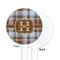 Two Color Plaid White Plastic 5.5" Stir Stick - Single Sided - Round - Front & Back