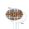 Two Color Plaid White Plastic 7" Stir Stick - Single Sided - Oval - Front & Back