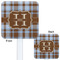 Two Color Plaid White Plastic Stir Stick - Double Sided - Approval