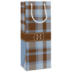 Two Color Plaid Wine Gift Bags (Personalized)