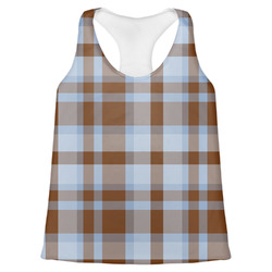 Two Color Plaid Womens Racerback Tank Top - Small