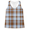 Two Color Plaid Womens Racerback Tank Tops - Medium - Front - Flat