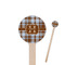 Two Color Plaid Wooden 7.5" Stir Stick - Round - Closeup