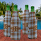 Two Color Plaid Zipper Bottle Cooler - Set of 4 - LIFESTYLE