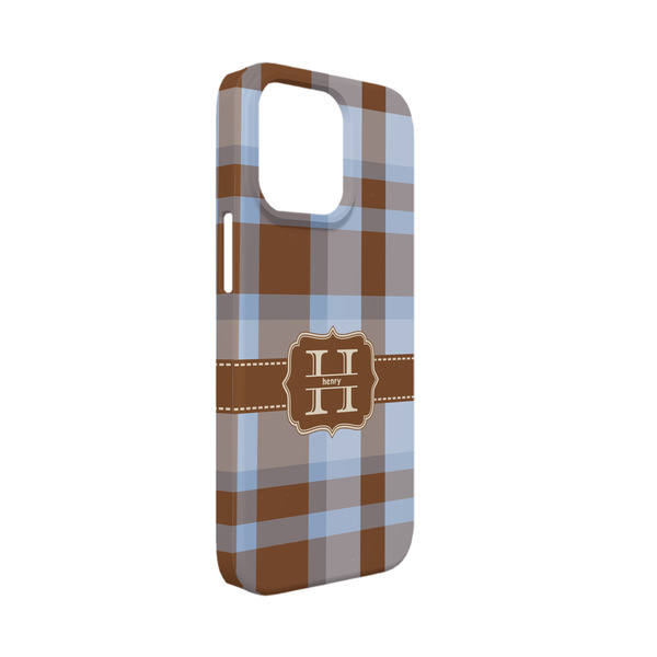 Custom Two Color Plaid iPhone Case - Plastic - iPhone 13 Mini (Personalized)