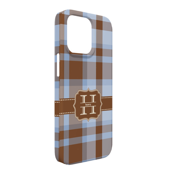 Custom Two Color Plaid iPhone Case - Plastic - iPhone 13 Pro Max (Personalized)