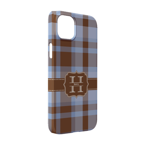 Custom Two Color Plaid iPhone Case - Plastic - iPhone 14 (Personalized)
