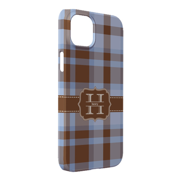 Custom Two Color Plaid iPhone Case - Plastic - iPhone 14 Plus (Personalized)