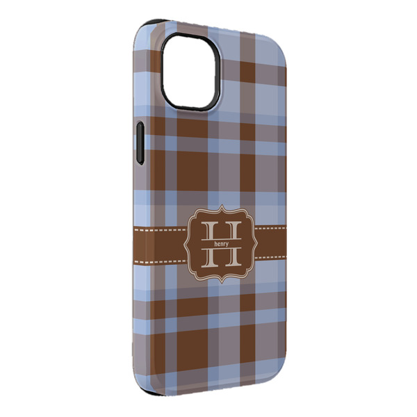 Custom Two Color Plaid iPhone Case - Rubber Lined - iPhone 14 Plus (Personalized)