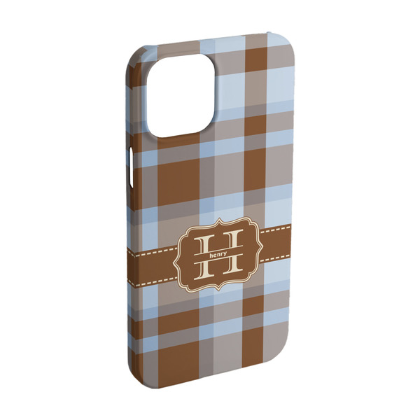 Custom Two Color Plaid iPhone Case - Plastic - iPhone 15 (Personalized)