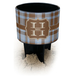 Two Color Plaid Black Beach Spiker Drink Holder (Personalized)