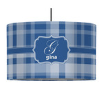 Plaid 12" Drum Pendant Lamp - Fabric (Personalized)