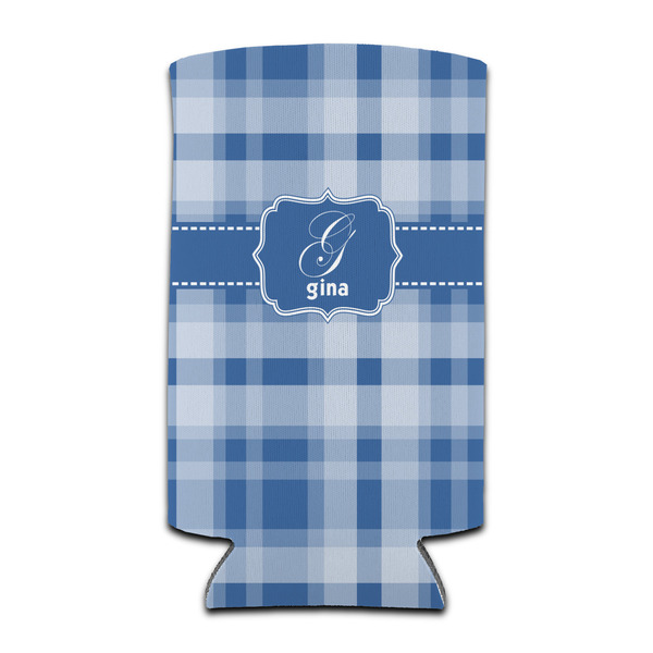 Custom Plaid Can Cooler (tall 12 oz) (Personalized)