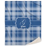 Plaid Sherpa Throw Blanket (Personalized)