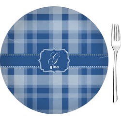 Plaid Glass Appetizer / Dessert Plate 8" (Personalized)