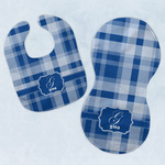 Plaid Baby Bib & Burp Set w/ Name and Initial