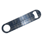 Plaid Bar Bottle Opener - Silver w/ Name and Initial