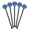 Plaid Black Plastic 5.5" Stir Stick - Round - Fan View