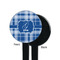 Plaid Black Plastic 7" Stir Stick - Single Sided - Round - Front & Back