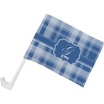 Plaid Car Flag - Small w/ Name and Initial