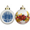 Plaid Ceramic Christmas Ornament - Poinsettias (APPROVAL)