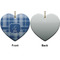 Plaid Ceramic Flat Ornament - Heart Front & Back (APPROVAL)