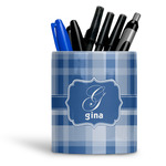 Plaid Ceramic Pen Holder