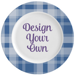 Plaid Ceramic Dinner Plates (Set of 4) (Personalized)