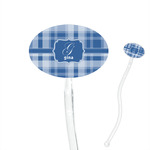 Plaid 7" Oval Plastic Stir Sticks - Clear (Personalized)