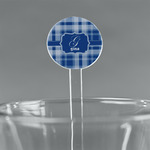 Plaid 7" Round Plastic Stir Sticks - Clear (Personalized)