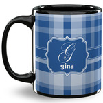 Plaid 11 Oz Coffee Mug - Black (Personalized)