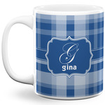 Plaid 11 Oz Coffee Mug - White (Personalized)