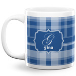 Plaid 20 Oz Coffee Mug - White (Personalized)