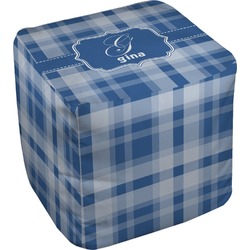 Plaid Cube Pouf Ottoman - 13" (Personalized)