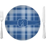 Plaid 10" Glass Lunch / Dinner Plates - Single or Set (Personalized)