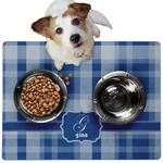 Plaid Dog Food Mat - Medium w/ Name and Initial