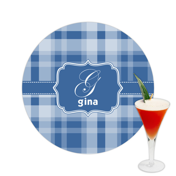 Custom Plaid Printed Drink Topper -  2.5" (Personalized)