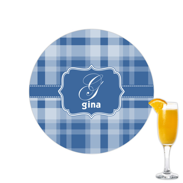 Custom Plaid Printed Drink Topper - 2.15" (Personalized)