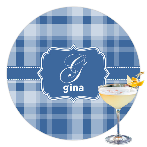 Custom Plaid Printed Drink Topper - 3.5" (Personalized)