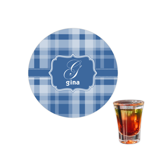 Custom Plaid Printed Drink Topper - 1.5" (Personalized)