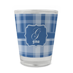 Plaid Glass Shot Glass - 1.5 oz - Set of 4 (Personalized)