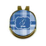 Plaid Golf Ball Marker - Hat Clip - Gold