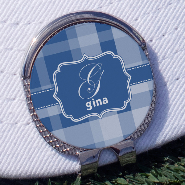 Custom Plaid Golf Ball Marker - Hat Clip