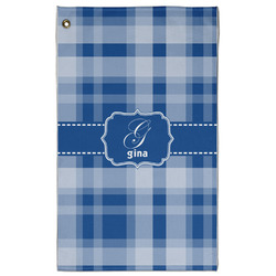 Plaid Golf Towel - Poly-Cotton Blend - Large w/ Name and Initial