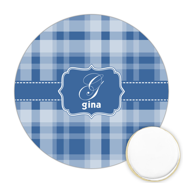 Custom Plaid Printed Cookie Topper - 2.5" (Personalized)