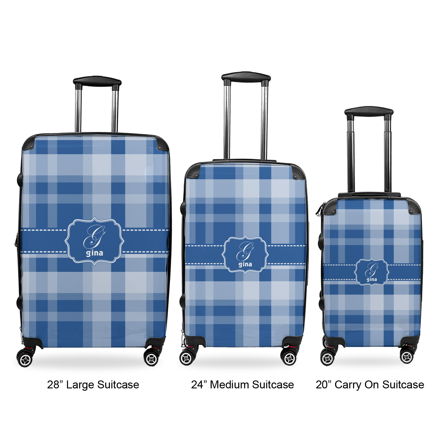 plaid luggage