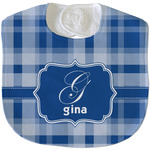 Plaid Velour Baby Bib w/ Name and Initial